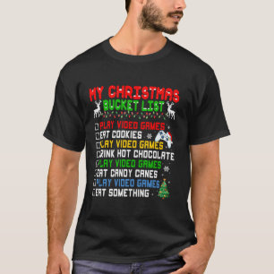 Xmas Bucket List Weihnachtsmannmütze Funny Video G T-Shirt