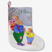 Xmas Bunny mit Korbsocke Kleiner Weihnachtsstrumpf (Vorderseite)