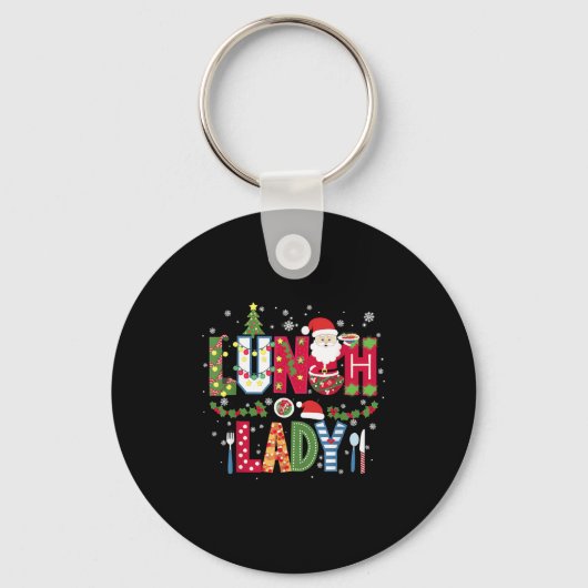 Xmas Cafeteria Worker Christmas School Lunch Lady Schlüsselanhänger (Vorderseite)