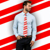 Xmas Candy Cane Diagonal Stripte Krawatte (rot & w