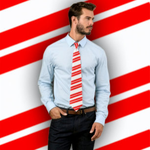 Xmas Candy Cane Diagonal Stripte Krawatte (rot & w