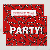 Xmas Candy Canes Einladung (Vorne/Hinten)