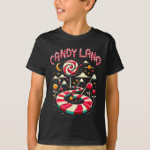 Xmas Candy Land Rainbow Trail Candy Cane Merry Chr T-Shirt (Vorderseite)