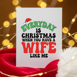 Xmas Card for Husband Funny From Wife Feiertagskarte