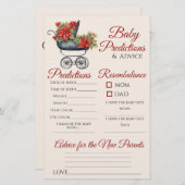 Xmas Carriage Baby Shower Prediction Ratenkarte (Vorne/Hinten)