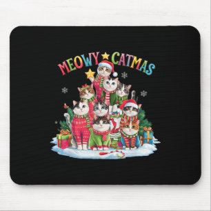 Xmas Cat Lover Meowy Catmas Weihnachtsbaum Mousepad