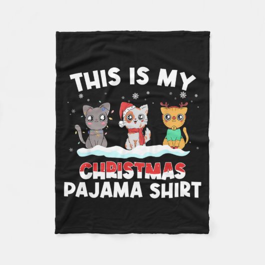 Xmas Cat Lover Pajama - This Is My Christmas Pajam Fleecedecke (Vorderseite)