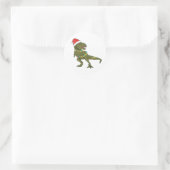 Xmas Christmas Dinosaur T-Rex Weihnachtskleber Runder Aufkleber (Tasche)