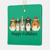 Xmas Collie-Ornamente Keramikornament (Links)