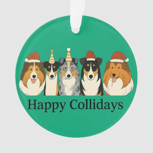 Xmas Collie Ornaments Ornament (Vorderseite)