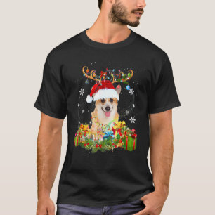 Xmas Corgi Dog Weihnachtsleuchten Weihnachtsbaum T-Shirt
