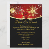 Xmas Corporate Black Krawatten Dinner Party Red Tu Einladung (Rückseite)