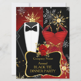 Xmas Corporate Black Krawatten Dinner Party Red Tu Einladung