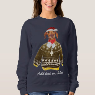 Xmas Cream Dachshund hässlicher Weihnachts-Wiener- Sweatshirt