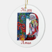 XMAS D SCHREIBEN /SANTA CLAUS MIT VIOLIN MONOGRAMM KERAMIKORNAMENT (Links)