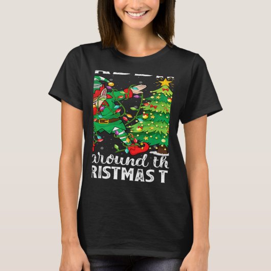 Xmas Dab Elf Dabbing Around The Christmas Tree   T-Shirt (Vorderseite)