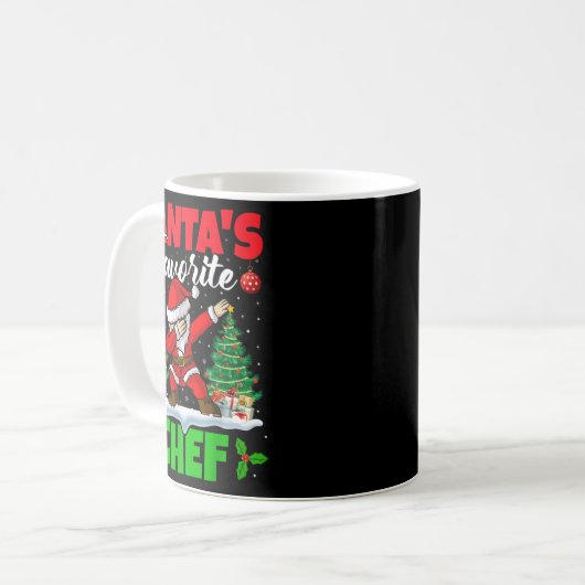Xmas Dabbing Santas Favorite Chef Christmas Kaffeetasse (Vorderseite Links)