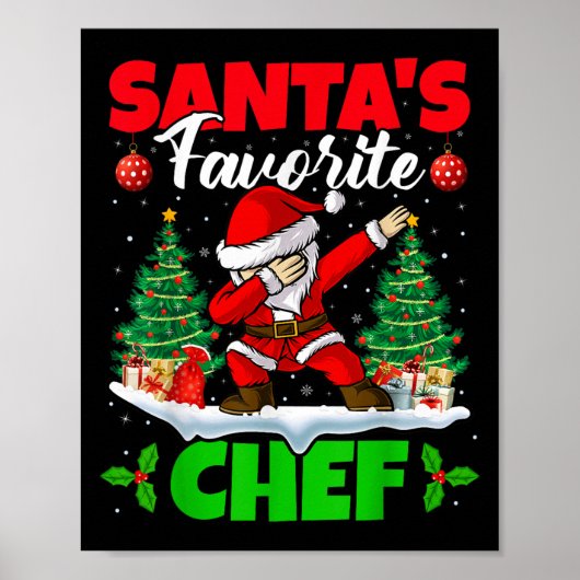 Xmas Dabbing Santa's Favorite Chef Christmas Poster (Vorne)