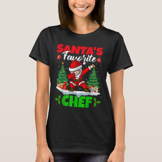 Xmas Dabbing Santa's Favorite Chef Christmas T-Shirt (Vorderseite)