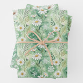 Xmas Daisy Flowers Winter Pattern Geschenkpapier Set (Beispiel)