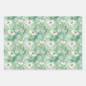 Xmas Daisy Flowers Winter Pattern Geschenkpapier Set (Vorderseite 3)