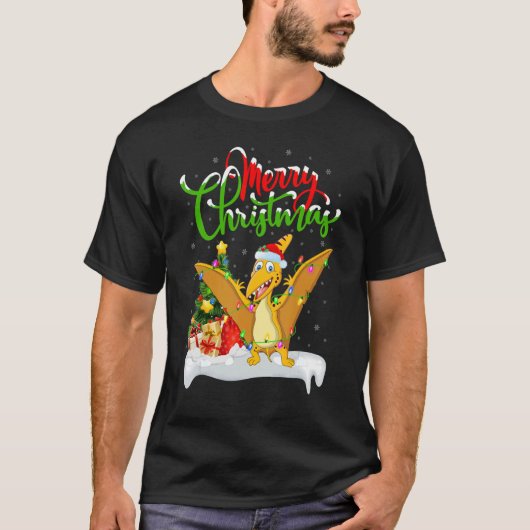 Xmas Decoration Pterodactyl Dinosaur Bird Christma T-Shirt (Vorderseite)