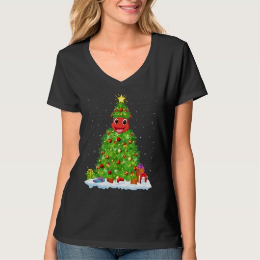 Xmas Decorations Lights Santa Ant Christmas Tree T-Shirt (Vorderseite)