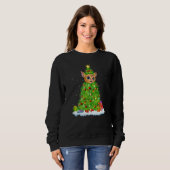 Xmas Decorations Lights Santa Bobcat Christmas Tre Sweatshirt (Vorne ganz)