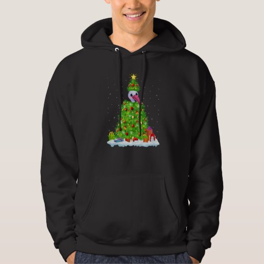 Xmas Decorations Lights Santa Ibis Bird Christmas  Hoodie (Vorderseite)
