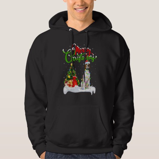 Xmas Decorations Santa English Pointer Dog Christm Hoodie (Vorderseite)