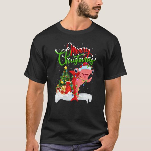Xmas Decorations Santa Hammerhead Shark Christmas  T-Shirt (Vorderseite)