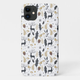 Xmas Deer and Blätter Joyful Greetings Collection Case-Mate iPhone Hülle