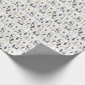 Xmas Deer and Blätter Joyful Greetings Collection Geschenkpapier (Ecke)