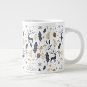 Xmas Deer and Blätter Joyful Greetings Collection Jumbo-Tasse (Rechts)