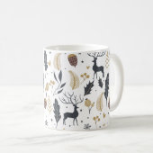 Xmas Deer and Blätter Joyful Greetings Collection Kaffeetasse (VorderseiteRechts)