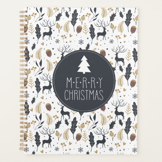 Xmas Deer and Blätter Joyful Greetings Collection Planer (Vorderseite)