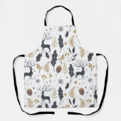 Xmas Deer and Blätter Joyful Greetings Collection Schürze (Vorderseite)