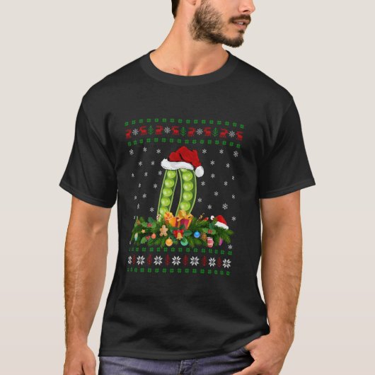 Xmas Dekoration Ugly Santa Pea Weihnachten T-Shirt (Vorderseite)