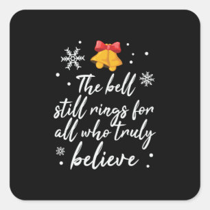 Xmas die Glocke noch rennt Quadratischer Aufkleber