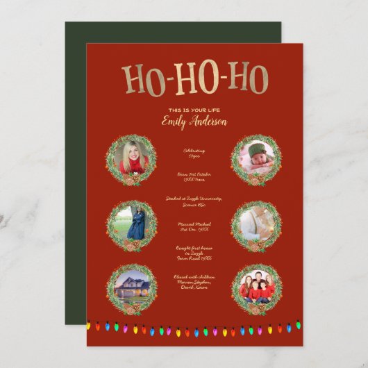 XMAS DIES IST IHR LEBEN- FOTOS HINZUFÜGEN + MILEST EINLADUNG (Vorne/Hinten)