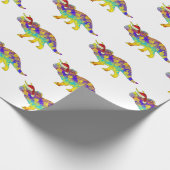 Xmas Dinosaur Santa Triceratops Geschenkpapier (Ecke)