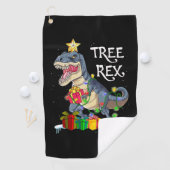 Xmas Dinosaur Tree Rex Golfhandtuch (Insitu)