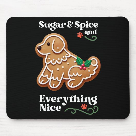 Xmas Dog Gingerbread Zucker Gewürzkühl Weihnachtsk Mousepad (Vorne)