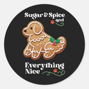 Xmas Dog Gingerbread Zucker Gewürzkühl Weihnachtsk Runder Aufkleber
