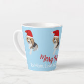 XMAS DOG LIEBT CHRISTMAS WEIHNACHTSMANNMÜTZE BEAGL MILCHTASSE (Linke Ecke)