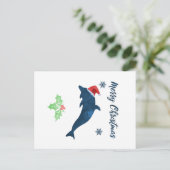 Xmas Dolphin Postkarte (Stehend Vorderseite)