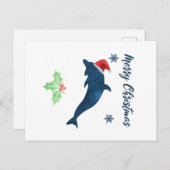 Xmas Dolphin Postkarte (Vorne/Hinten)