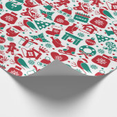 Xmas Doodle Pattern Geschenkpapier (Ecke)
