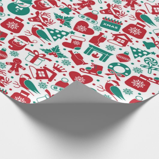 Xmas Doodle Pattern Geschenkpapier (Ecke)