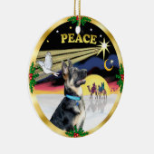 Xmas Dove (Peace) - German Shepherd # Keramikornament (Rechts)